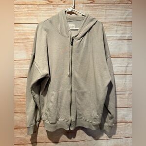 Aeropostale Women's Light Gray Zip-Up Hoodie